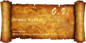 Ormós Viktor névjegykártya